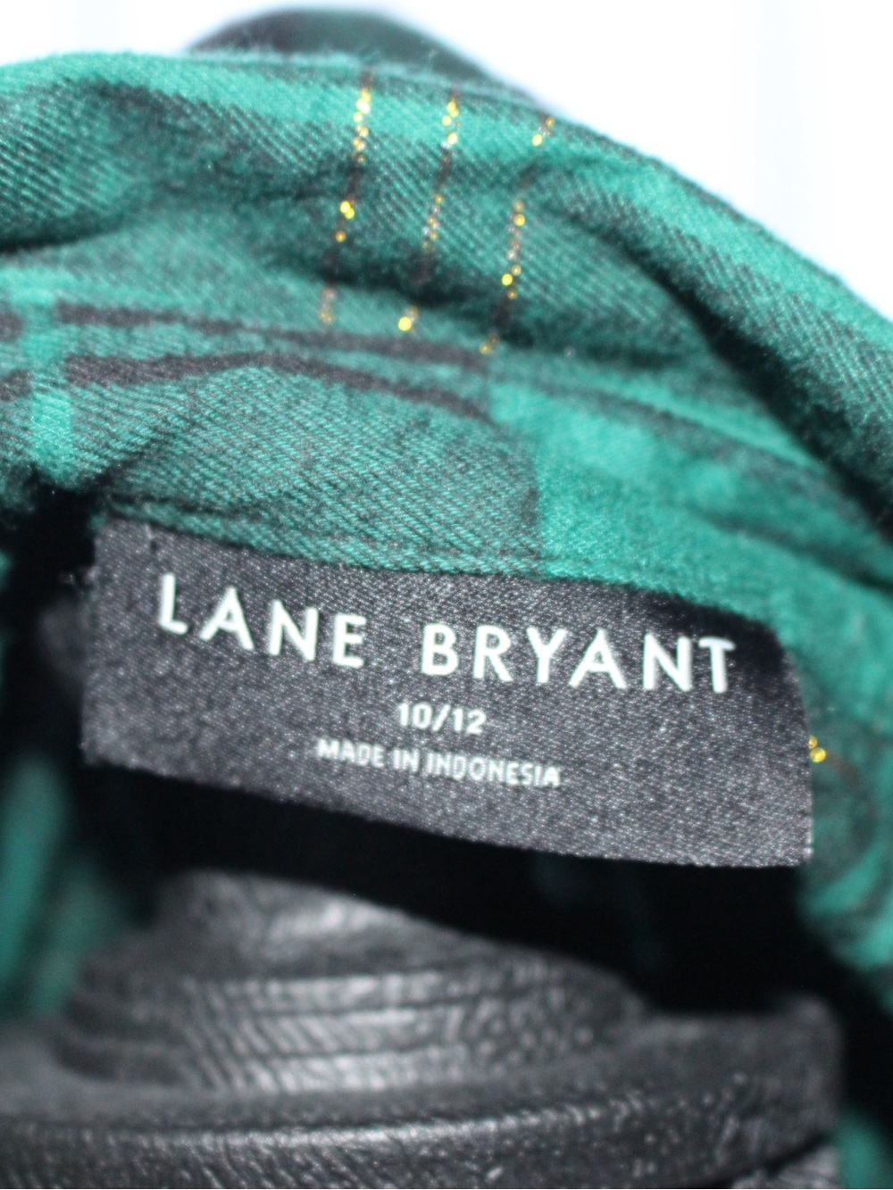 Lane Bryant Women’s Green Plaid Button-Up Drawstring Top - Picture 8 of 11